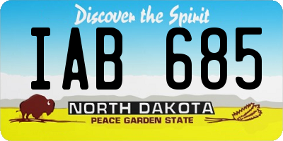 ND license plate IAB685