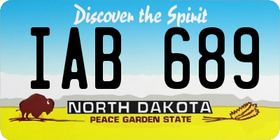 ND license plate IAB689