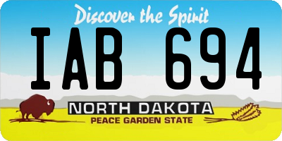 ND license plate IAB694