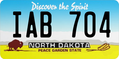ND license plate IAB704