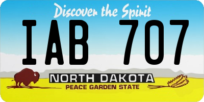 ND license plate IAB707