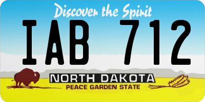ND license plate IAB712