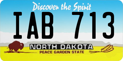 ND license plate IAB713