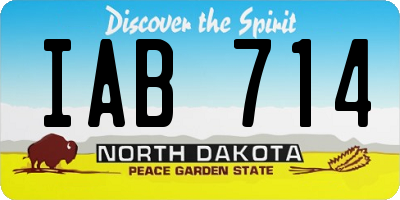 ND license plate IAB714