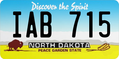 ND license plate IAB715