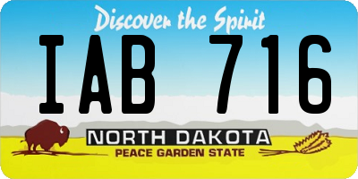 ND license plate IAB716