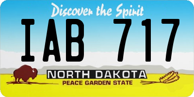 ND license plate IAB717