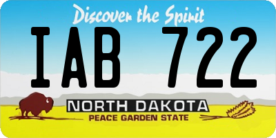 ND license plate IAB722