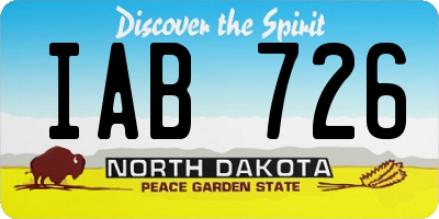 ND license plate IAB726