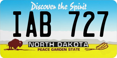 ND license plate IAB727
