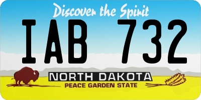 ND license plate IAB732
