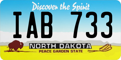 ND license plate IAB733
