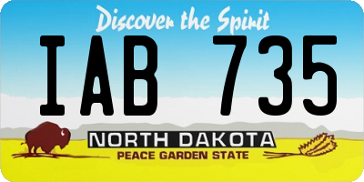 ND license plate IAB735