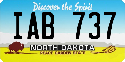 ND license plate IAB737