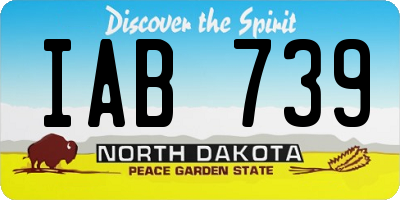 ND license plate IAB739