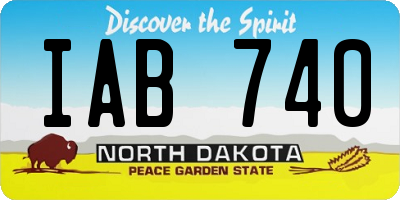 ND license plate IAB740