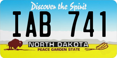 ND license plate IAB741