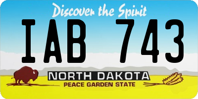 ND license plate IAB743