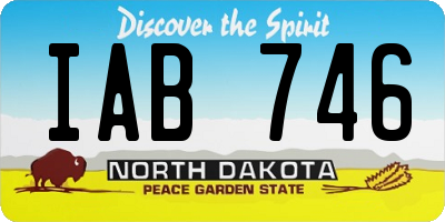 ND license plate IAB746