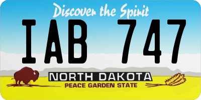 ND license plate IAB747