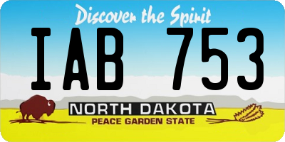 ND license plate IAB753