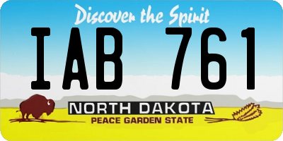 ND license plate IAB761
