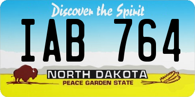 ND license plate IAB764