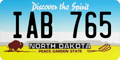 ND license plate IAB765