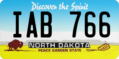 ND license plate IAB766