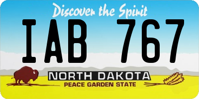 ND license plate IAB767