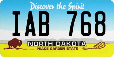 ND license plate IAB768