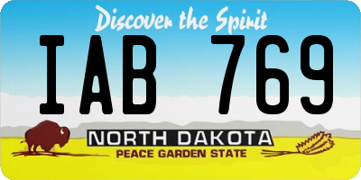 ND license plate IAB769