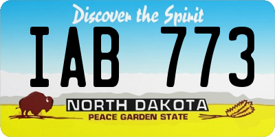 ND license plate IAB773