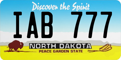 ND license plate IAB777