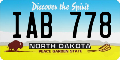 ND license plate IAB778