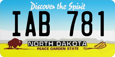 ND license plate IAB781