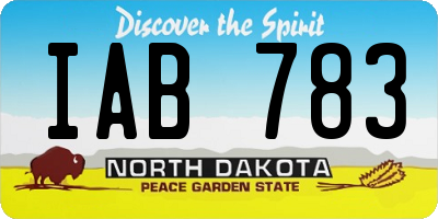 ND license plate IAB783