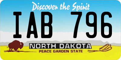 ND license plate IAB796