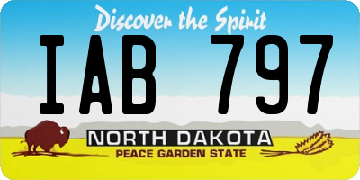 ND license plate IAB797