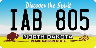 ND license plate IAB805