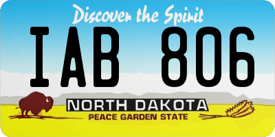 ND license plate IAB806