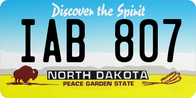 ND license plate IAB807