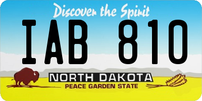 ND license plate IAB810
