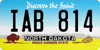 ND license plate IAB814