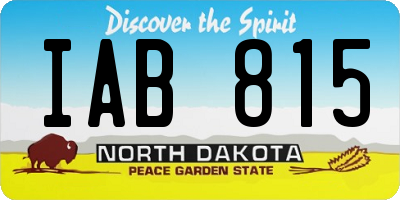 ND license plate IAB815