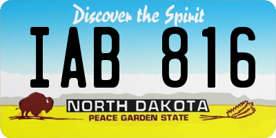 ND license plate IAB816