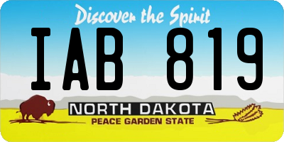ND license plate IAB819