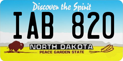 ND license plate IAB820