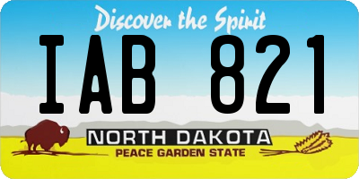ND license plate IAB821
