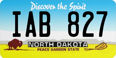 ND license plate IAB827
